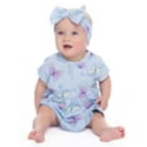 Tinkerbell Baby Girls Print Dress with Diaper Cover and Bow Headband Set, 3-Piece, Sizes 0/3M-24M