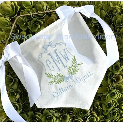 Custom Baby Banner, Welcome Banner, Hospital Door Sign, Baby Shower with BOWS