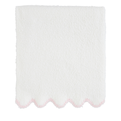 Pink Scallop Chenille Blanket