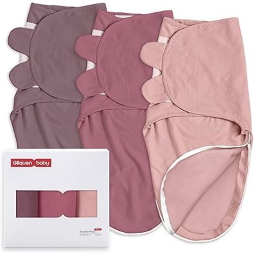 GLLQUEN BABY Newborn Swaddles with Zipper, 0-3 Months, Adjustable Hook&Loop