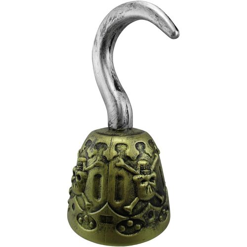 Nicky Bigs Novelties Costume Accessory Plastic Pirate Hook Handheld Prop, Gold Silver, One Size