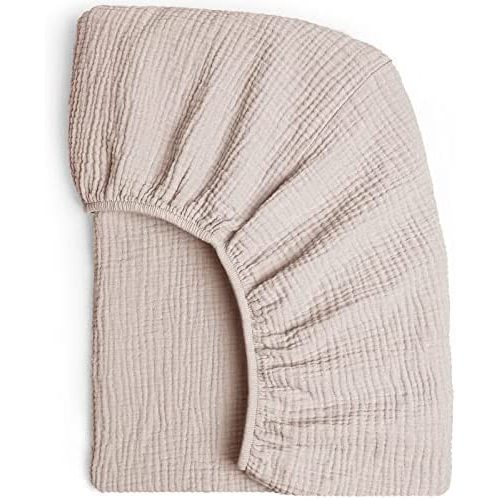 Lulumoon Muslin Crib Sheet Fitted Crib Mattress Sheet for Boys and Girls, 28"x 52" Sand