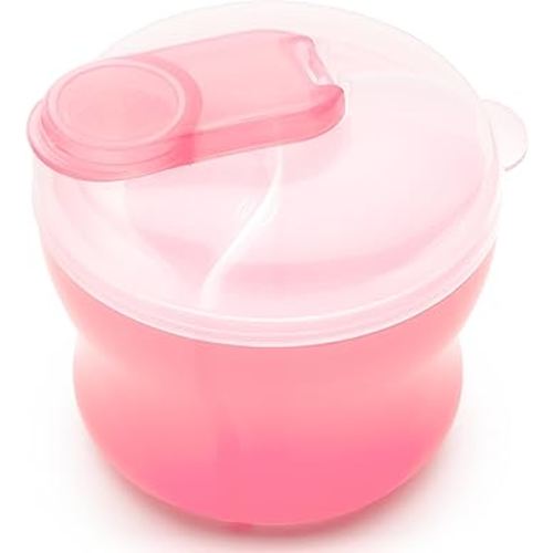 Munchkin Formula Dispenser for Baby Bottle Feeding On The Go, Easy-Pour Spout for Powdered Formula & Cereal, 3 Compartments, 9 Ounce, Pink