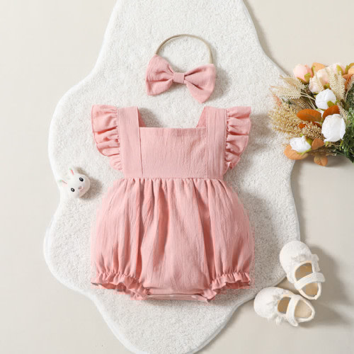 Baby Flutter Sleeve Bodysuit with Headband