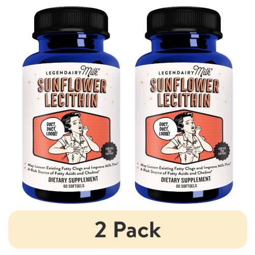 (2 pack) Legendairy Milk Sunflower Lecithin Softgels for Adults - Organic Dietary Supplement, 60 ct, 1 Bottle