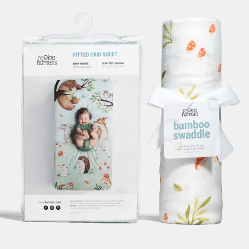 Crib sheet and Swaddle bundle - Enchanted Forest – Rookie Humans