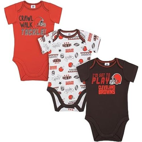 Gerber Unisex Baby NFL Team 3 Pack Short Sleeve Onesie Bodysuit