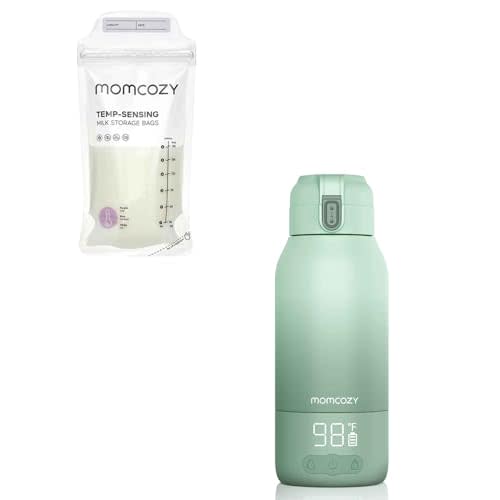 Momcozy Breastmilk Storing Bags 120 Count & Momcozy Portable Milk Warmer for Travel