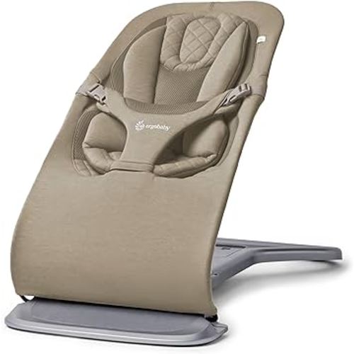 Ergobaby Evolve 3-in-1 Bouncer, Adjustable Multi Position Baby Bouncer Seat, Fits Newborn to Toddler, Soft Olive