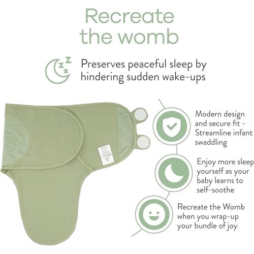 Comfy Cubs Swaddle Blanket Baby Girl Boy Easy Adjustable 3 Pack Infant Sleep Sack Wrap Newborn Babies (Small 0-3 Months, Stone, Sage, Azul)