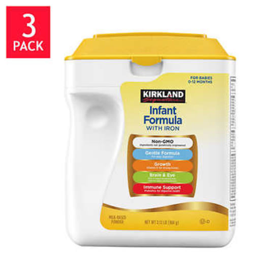 Kirkland Signature Non-GMO* Infant Formula 34 oz, 3-count