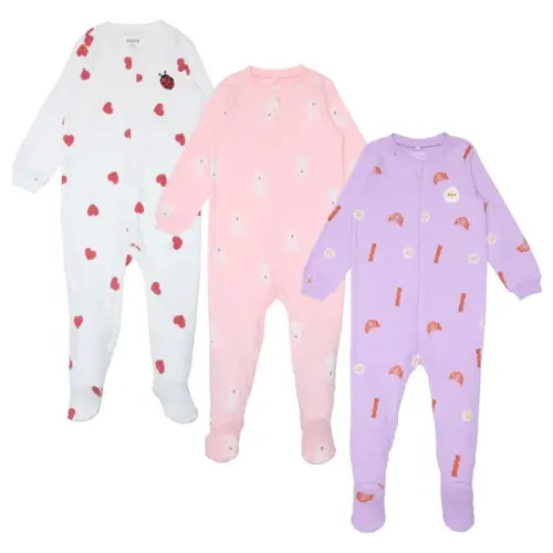 Pekkle Infant Organic Cotton Sleeper, 3-pack