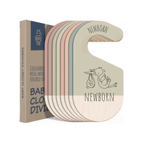 8 Wooden Baby Closet Dividers - Baby Clothes Organizer, Baby Organizer Size Dividers, Baby Clothes Dividers for Baby Nursery Organization