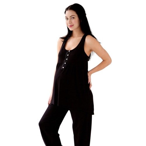 Belabumbum Moon Goddess Racerback Nursing Cami in Black - Medium