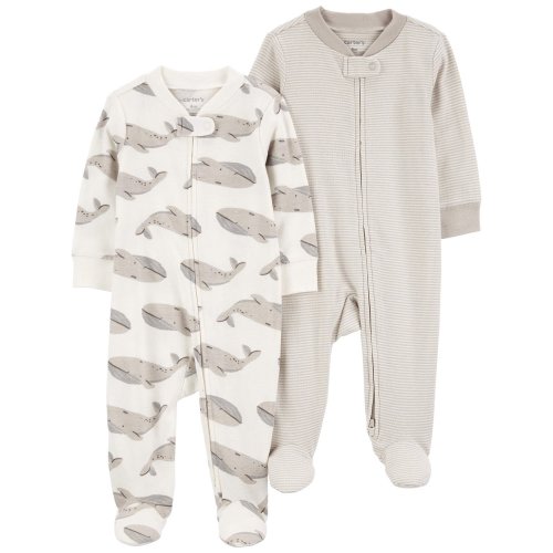 Baby 2-Pack 2-Way Zip Sleep & Play Pajamas - Carter's | Carter's (Size: 6M - Grey)
