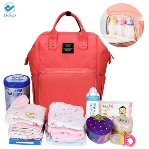 Deago Water Resistance Multifunction Mummy Maternity Baby Nappy Diaper Bag Large Capacity Backpack Bag Red