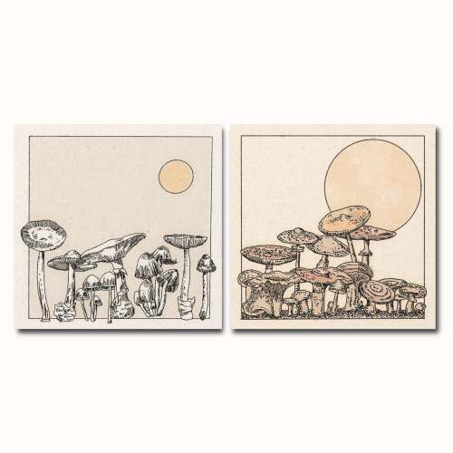 'Mushroom Garden' Print Set
