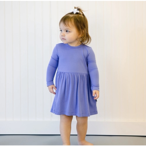 Larkspur Baby | Long Sleeve Twirl Dress in Periwinkle