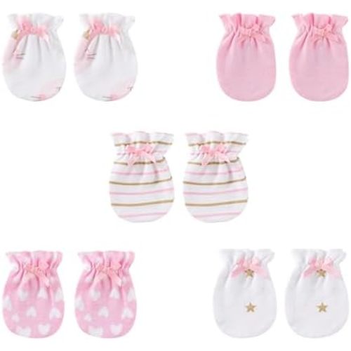 falianni 5 Pairs Baby Not Scratch Mittens 0-6 Months New born Boy Girl Gloves Cute Infant Accessories