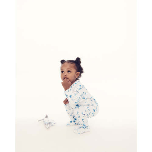 The Footie Pajama - Blue Botanical