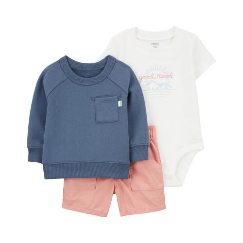 Baby 3-Piece Little Short Set - 12M - Style,Multi