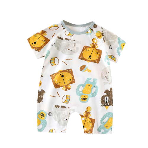 Summer Savings Clearance 2025! THDHVS Baby Onesies,Newborn Onesies Boy,Summer Short Sleeve Thin Cotton Newborn Clothes Baby Jumpsuit Cute Print Clothes for Boys Girls Orange 6-9 Months