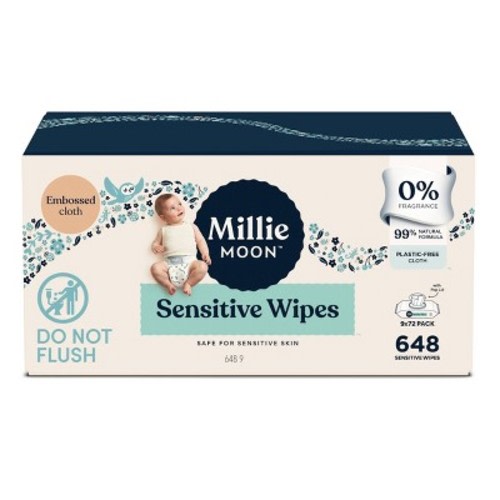 Millie Moon Sensitive Wipes Jumbo Box - 648ct