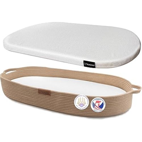 Yunioo Baby Changing Basket, Portable Diaper Changing Pad, Moses Basket for Newborns, Changing Table Topper for Baby Nursery, Waterproof Travel Pad Cover