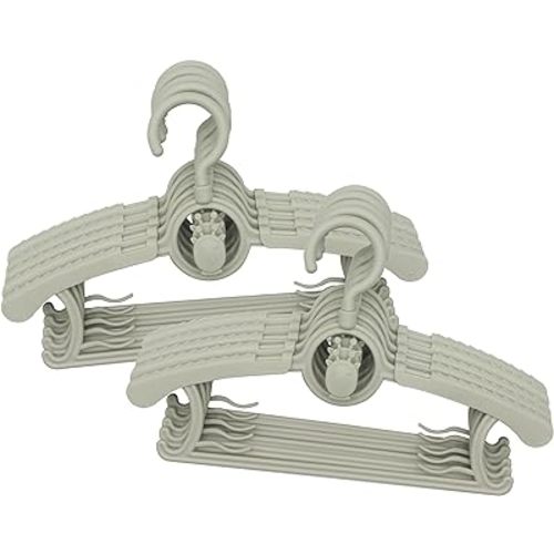 Baby Hangers 30 Pack, 360° Swivel Hook, Adjustable Kids Hangers According to Clothing Size, Suitable for Babies and Children (Gray)