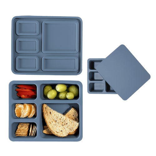 Silicone Bento Box Solid Newport Blue – Austin Baby Collection