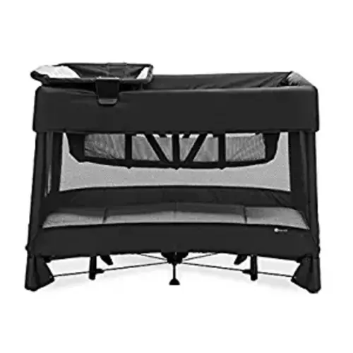 4moms Breeze Plus Portable Playard with Removable Bassinet and Baby Changing Station, Easy One-Handed Setup, from The Makers of The mamaRoo