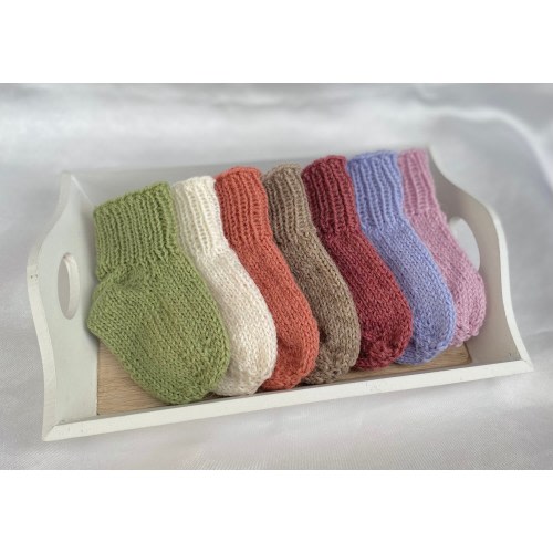 Hand Knit Alpaca Baby Socks Size 14-15