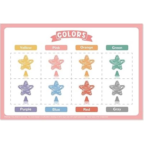 60 Pack Disposable Placemats for Baby & Toddle, Sticky Kids Placemat for Picnic Table, Party, Travel, 12" x 18" Restaurant Table Mats - Color