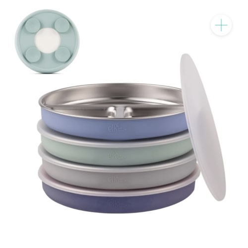 7.8" Stainless Steel Divided Plates with Suction Sleeve