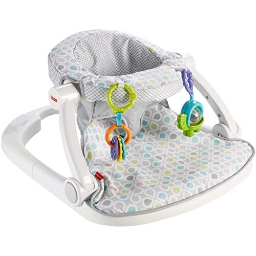 Fisher-Price Portable Baby Seat with-Toys, Baby Chair for Sitting Up, Sit-Me-Up Floor Seat, Honeydew Drop