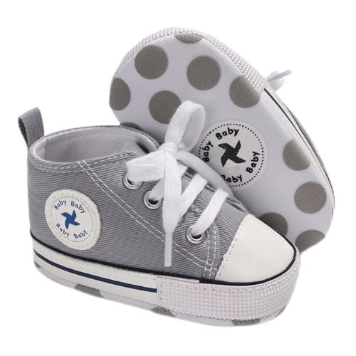 Sekantrol Unisex Baby Girls Boys Shoes Infant Soft Sole Canvas Newborn First Walkers High Top Anti-Slip Sneakers