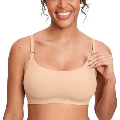 MOMANDA Women's Inbarely Nursing Bra Seamless Wireless Nursing Bras Unlined Maternity Bralettes for Breastfeeding