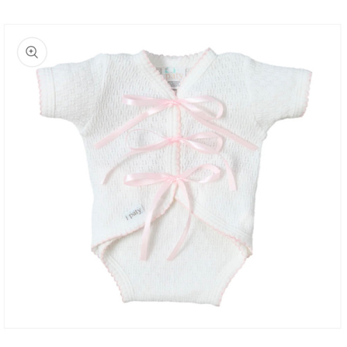 Size: variant=44043115987191 - Paty Knit Ribbon Tie Onesie – PatyInc
