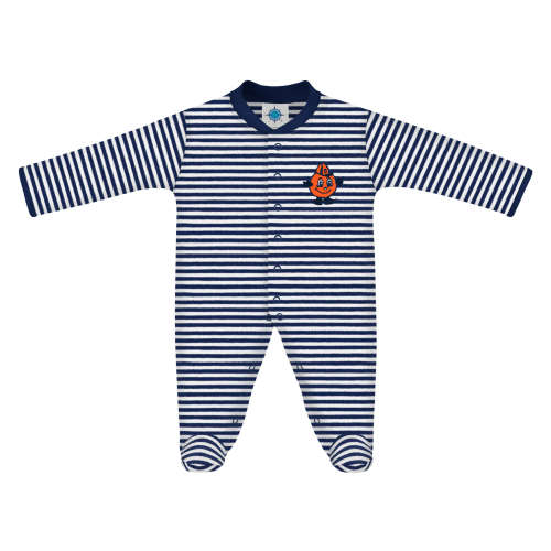 Syracuse Orange Striped Footed Romper | College Baby