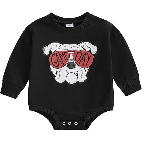 Baby Football Outfits Boy Girl Football Season Romper Long Sleeve Top Sweater Onesie Newborn Clothes