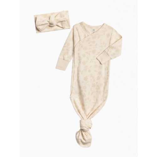 Organic Kimono Gown and Bow Wrap Set