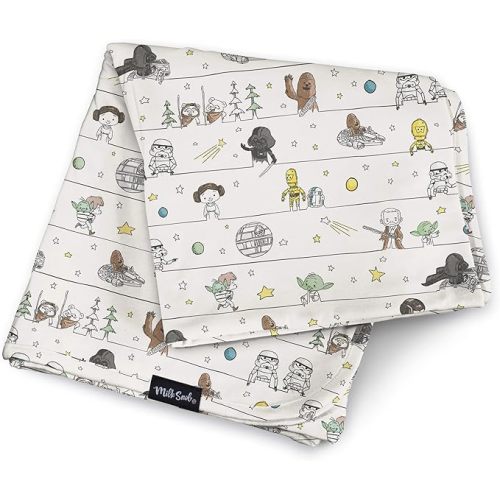 Milk Snob Star Wars Precious Padawans Baby Boy and Girl Swaddle Blanket, Soft Receiving, Security Bed and Play Blanket, Toddler and Infant Baby Bedding Registry and Shower Gifts, Newborn Essentials
