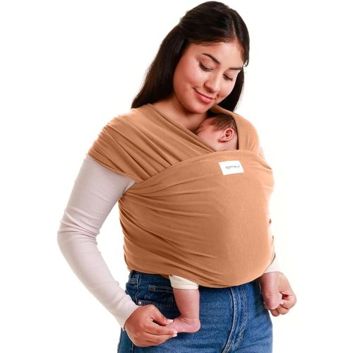 Sleepy Wrap Stretchy Ergonomic Baby Carrier Sling for Newborns to Toddlers - Hands-Free Lightweight Baby Wrap 7-35 lbs (Cinnamon)