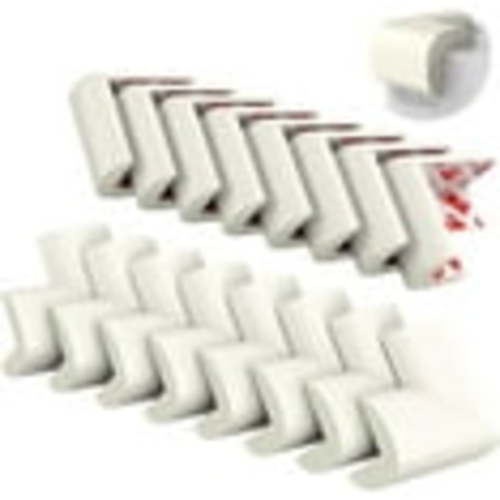 Baby Proofing Corner Guards, 16 Pack Pre-Taped Table Corner Protector for Baby, Soft Rubber Foam Furniture Corner Bumper Guards for Fireplace, Table, Stair, Cabinet (White)
