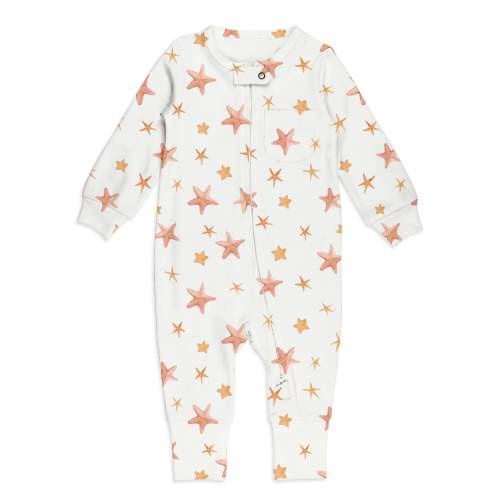 Organic Footless 2-Way Zipper Romper in Starfish