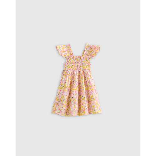 100% Organic Cotton Poplin Smocked Dress - Baby Girl
