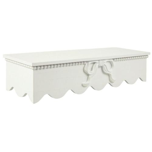 White Bow Scalloped Wall Shelf