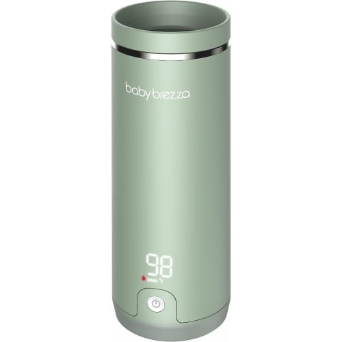 Baby Brezza Superfast Portable Baby Bottle Warmer – 50% Faster - Travel Breastmilk Warmer and Formula Warmer - Safe, Even Heating - Up to 9oz - No Adapters, Green