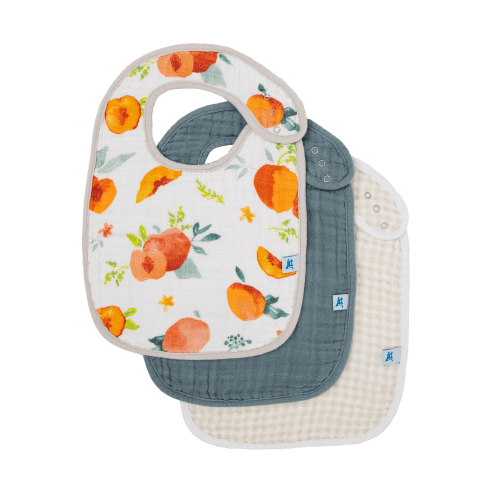 Cotton Muslin Classic Bib 3 Pack - Georgia Peach