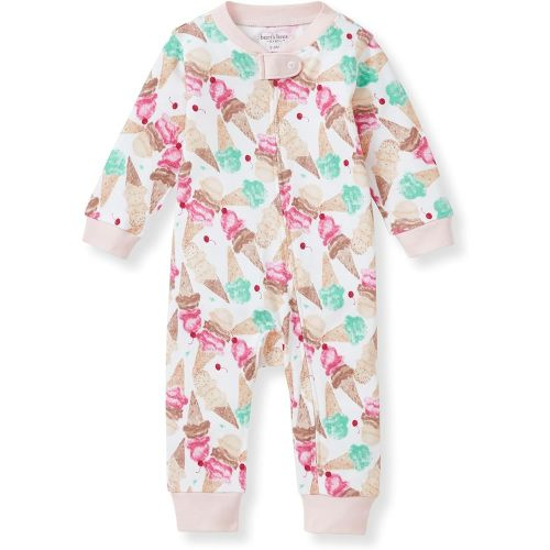 Burt's Bees Baby Girls Pajamas, Sleep and Play Loose Fit, 100% Organic Cotton Soft One-piece PJs, Sizes NB to 6-9 Months